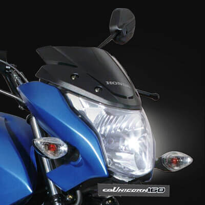 honda unicorn 150 headlight visor price